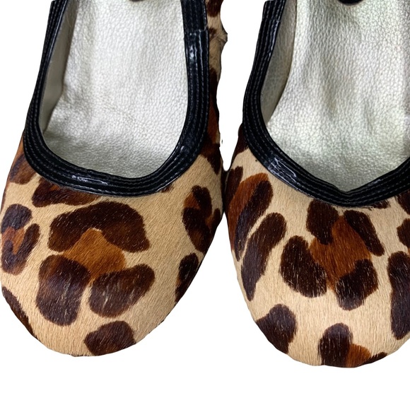 KENNETH COLE LEOPARD PRINT CALF / PONY HAIR STYLE WEDGE HEELS. - Picture 2 of 9